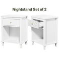 thumbnail image 1 of PAPROOS Set of 2 Nightstand, End Table Side Table with Wooden Drawer, Bedside Table for Bedroom, Closet, Dorm, White - 2PC, 1 of 12
