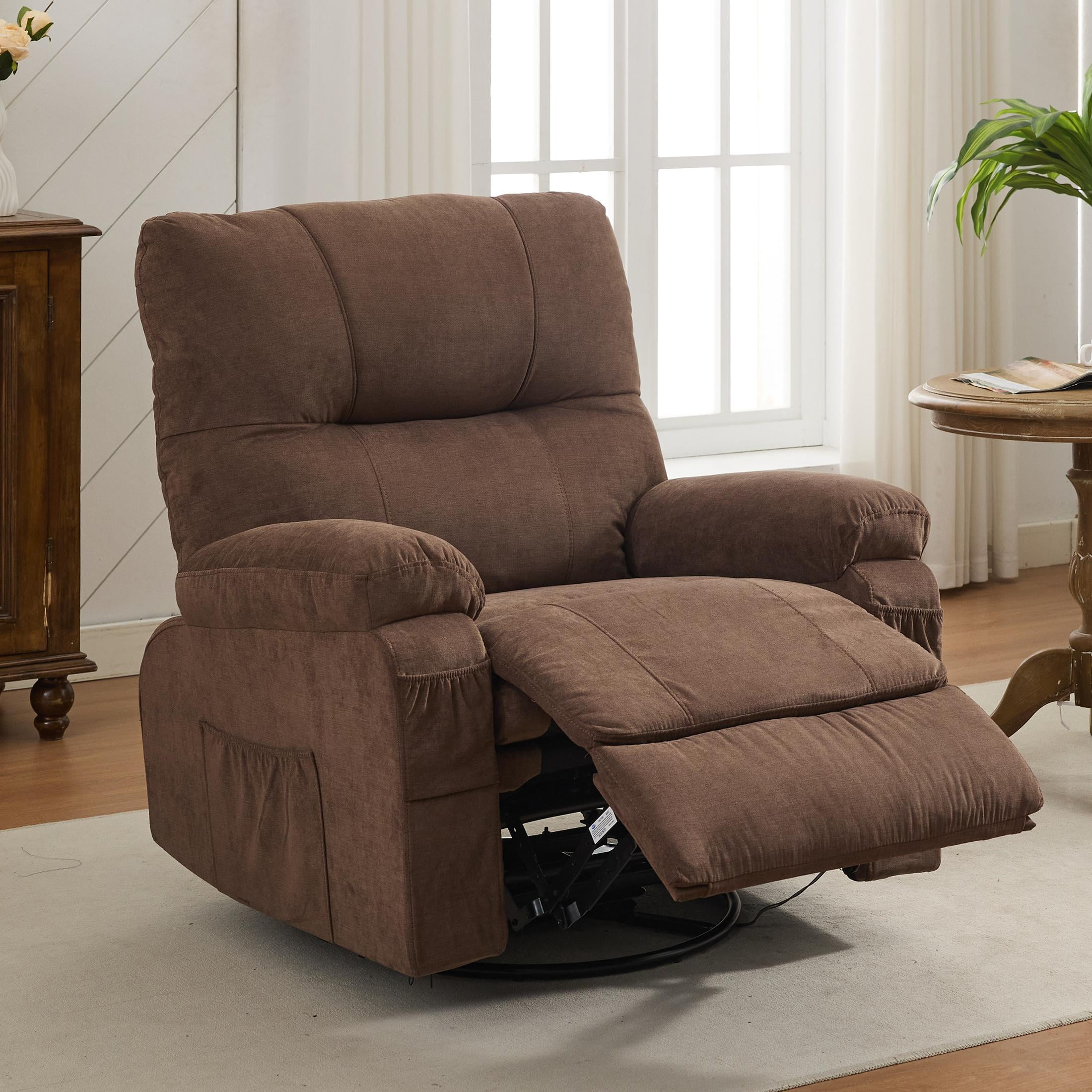 PAPROOS Swivel Rocking Recliner Chair, Linen Fabric Bangladesh Ubuy
