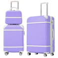 thumbnail image 1 of PAPROOS Travel Luggage Set of 3, 20in 24in Hardside Suitcase with Cosmetic Case, Lightweight Suitcase Set with Spinner Wheels, Expandable Hardshell Luggage Sets, Purple, 1 of 8
