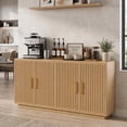 thumbnail image 1 of Buffet Cabinet, PAPROOS Modern Coffee Bar Station with Adjustable Shelves, Tufted Accent Sideboards and Credenzas Cabinet, for Dining Room, Living Room, Natural, 1 of 9