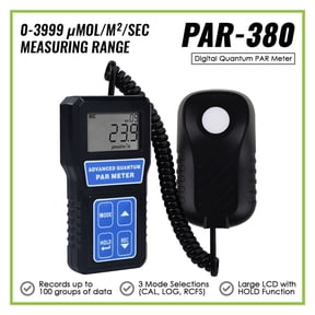 PAR Meter Light Meter PPFD 400-700nm Wavelength Photosynthesis Meter W/ Sensor Mode Selection Large LCD Light Tester - BLUE_A