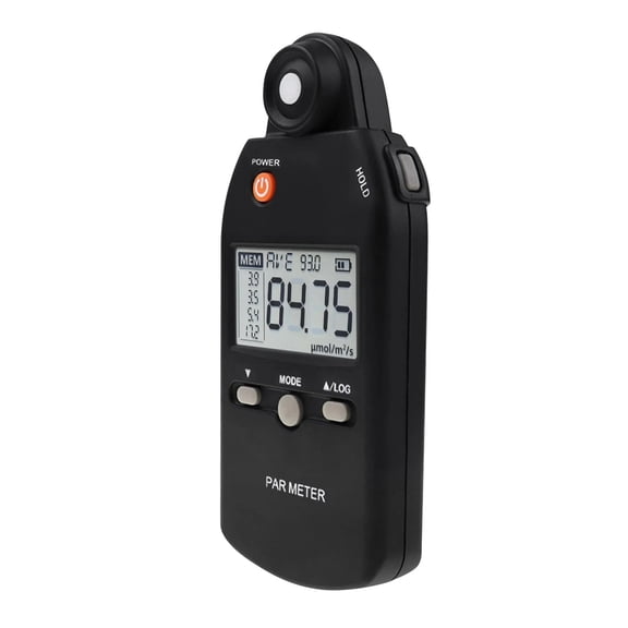PAR Meter Lux Meter PPFD Sensor Full-Spectrum User-Friendly Record Function Indoor Outdoor Plant Light Meter Large LCD