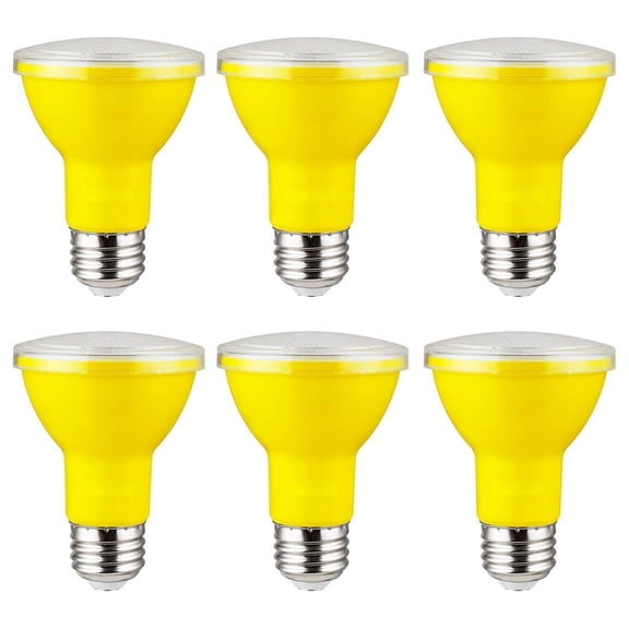 PAR20 Yellow LED Floodlight Bulb - Non-Dimmable Recessed Light Bulb, 3 Watts, with Medium E26 Base for Indoor and Outdoor Use, Parties, Holidays and Themed Events