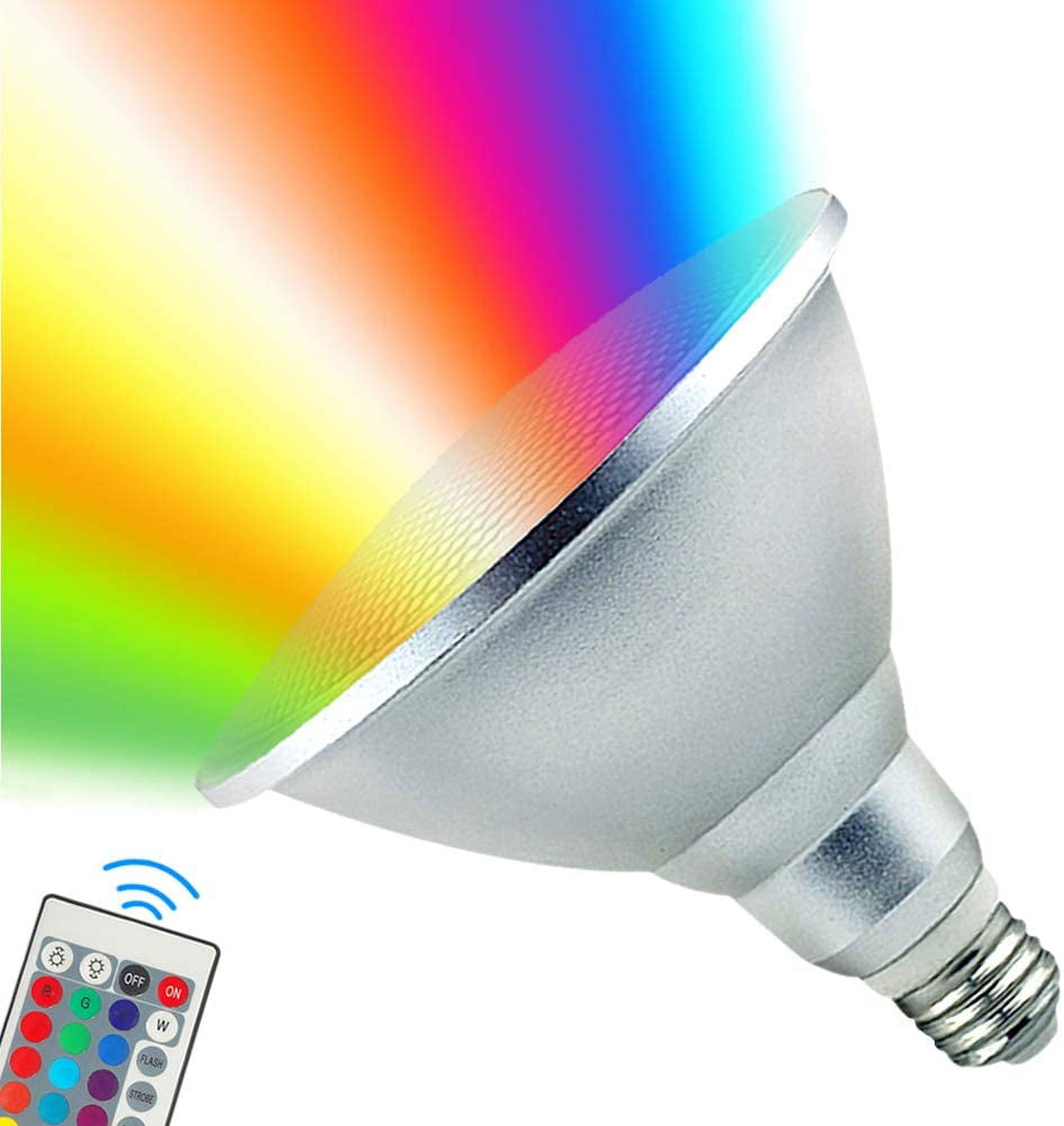 PAR38 LED Light Bulb,30W RGB+Warm White LED Flood Light Indoor/Outdoor,Dimmable Color Changing Spotlight with Remote Control, Waterproof Lawn Lamp for Christmas Party Home Courtyard Decoration