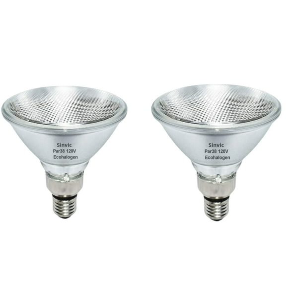 Sinvic 2PCS PAR38 Halogen Dimmable Flood Light 80W (100W Equiv.) 1500LM High Brightness, Long Lasting Warm White with E26 Base for Indoor/Outdoor