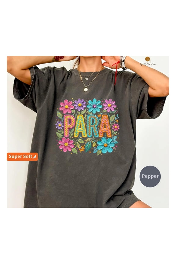 PARA Floral TShirt Personalized Flower Garden Tee Custom Colorful Daisy Graphic Shirt Whim