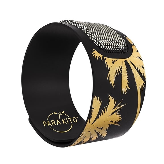 PARA'KITO Mosquito Insect & Bug Repellent Wristband - Waterproof, Outdoor Pest Repeller Bracelet w/Natural Essential Oils - Gold Edition Party Wristbands (Miami)
