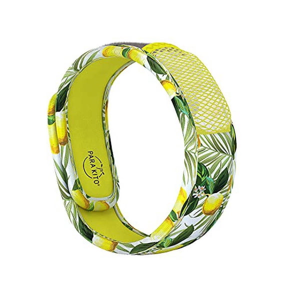 PARA'KITO Mosquito Insect & Bug Repellent Wristband - Waterproof, Outdoor Pest Repeller Bracelet w/ Natural Essential Oils (Lemon)