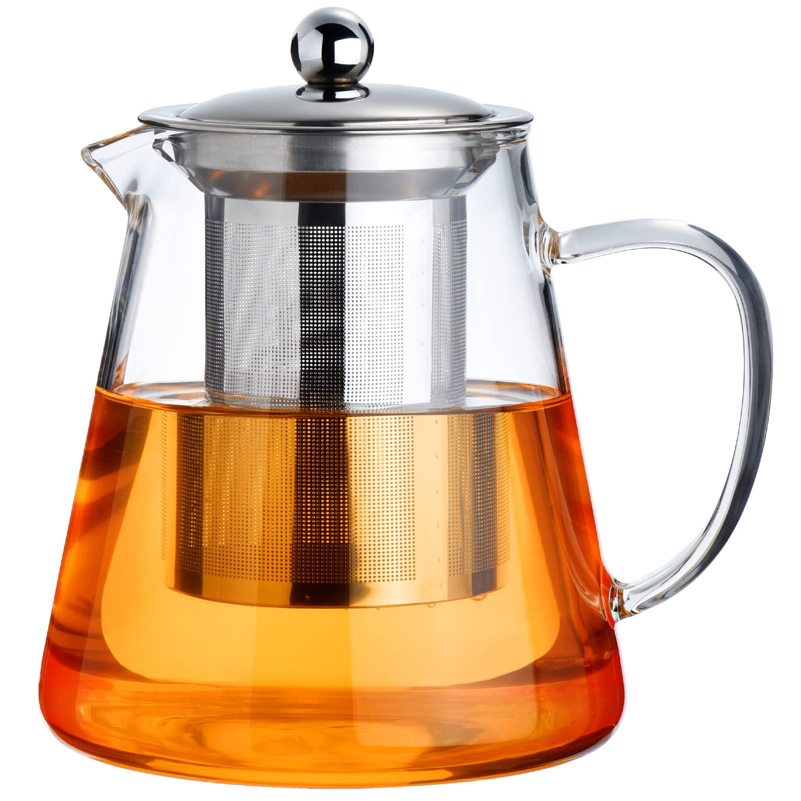 PARACITY 20oz Glass Teapot with Removable Loose Tea Stainless Steel Infuser  Stovetop Safe Tea Kettle