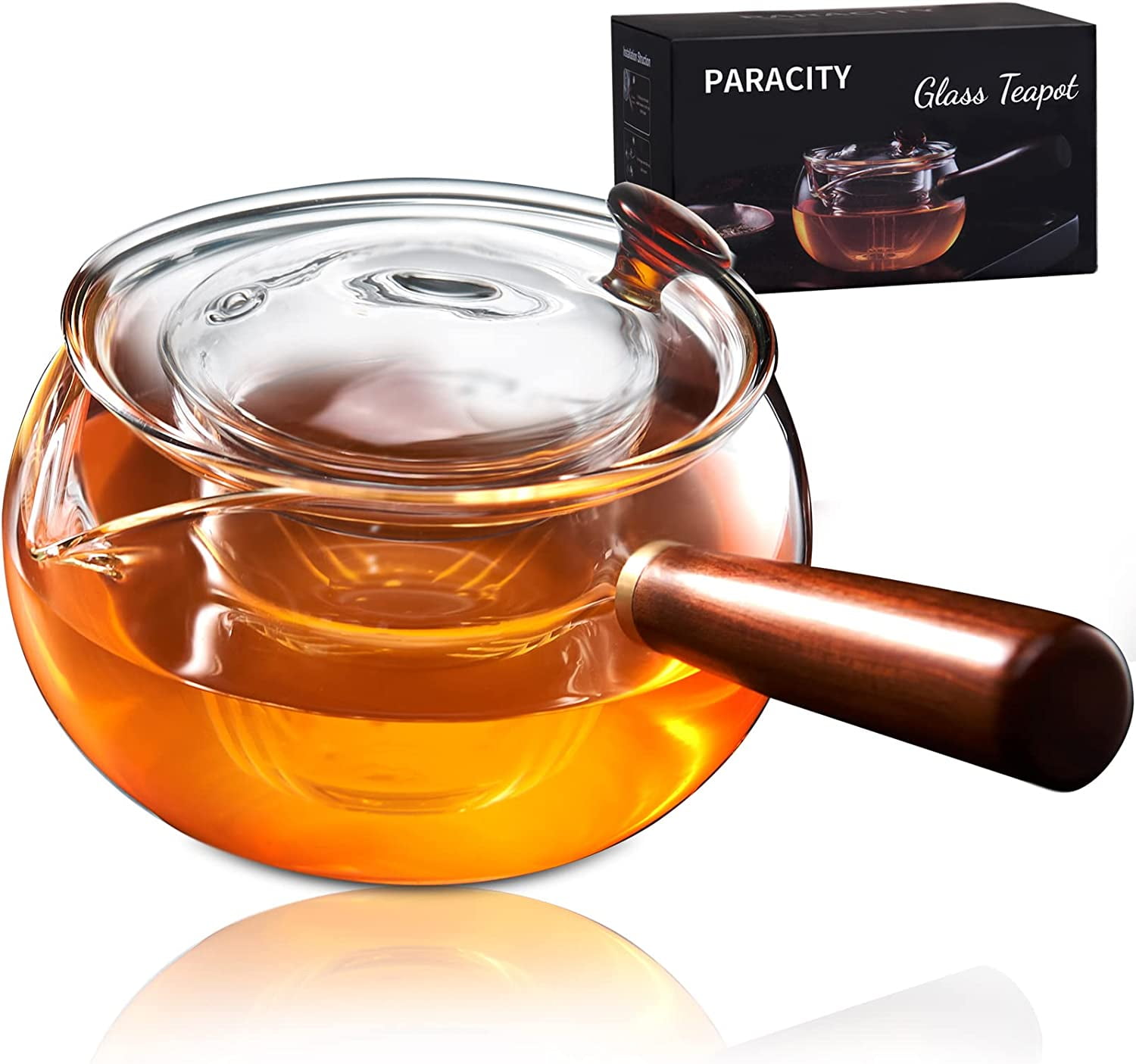 PARACITY Glass Teapot with Infuser Stovetop Safe Teapot Loose Leaf Tea