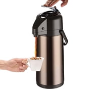 Baalaka Upgraded Airpot Coffee Carafe with Double Pump, Stainless Steel Drink Dispenser for Hot/Cold Beverage with Lazy Susan Base, Coffee Termos Para Cafe for Hot Cocoa for Parties