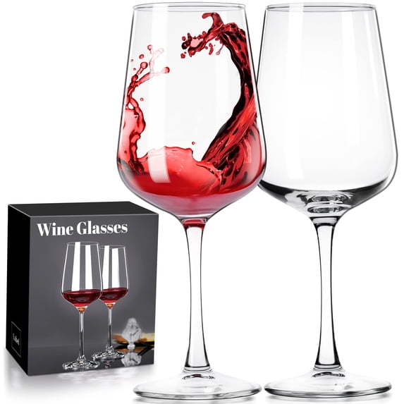 PARACITY Wine Glasses Set of 2, Crystal Clear Glass, Wine Glass for Red and White Wine, Christmas Gifts, For Women, Men, Wedding and Birthday (12oz)