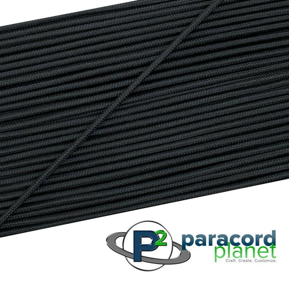 PARACORD PLANET | All Types of Black Parachute Cord – 275 Paracord, 25 FT Hank