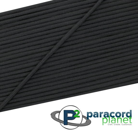 PARACORD PLANET | All Types of Black Parachute Cord – 750 MIL-C-5040H, 100 FT Hank