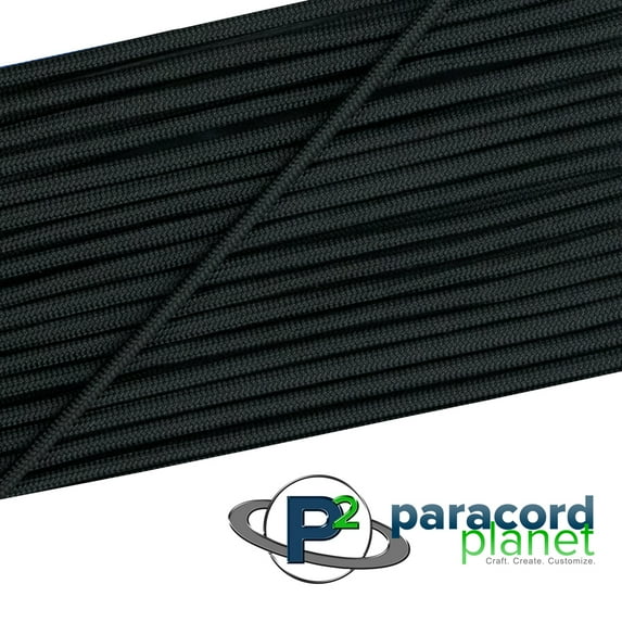 PARACORD PLANET | All Types of Black Parachute Cord – 750 Paracord, 50 FT Hank