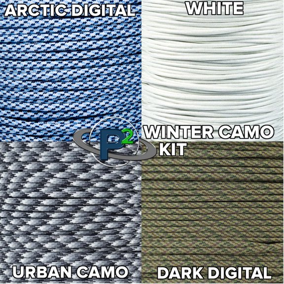 PARACORD PLANET Parachute Cord Combo Kits for Crafting, Camping, Survival, Emergency (Kit Sizes Range from 100 to 800 Total Feet)
