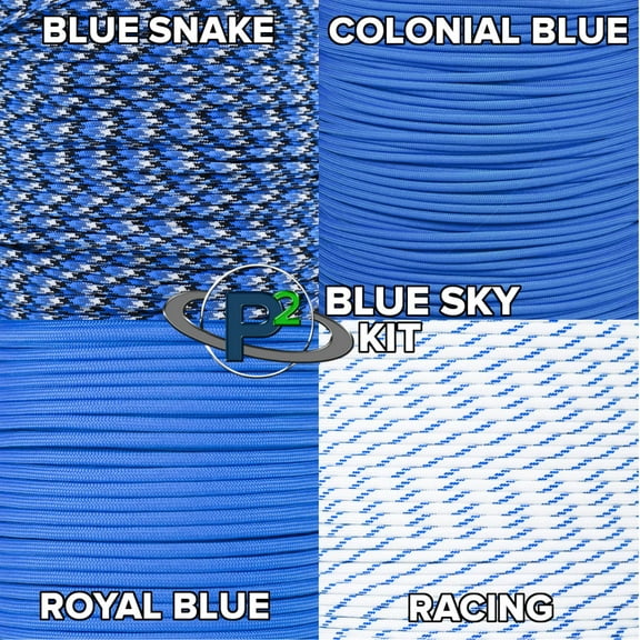PARACORD PLANET Parachute Cord Combo Kits for Crafting, Camping, Survival, Emergency (Kit Sizes Range from 100 to 800 Total Feet)