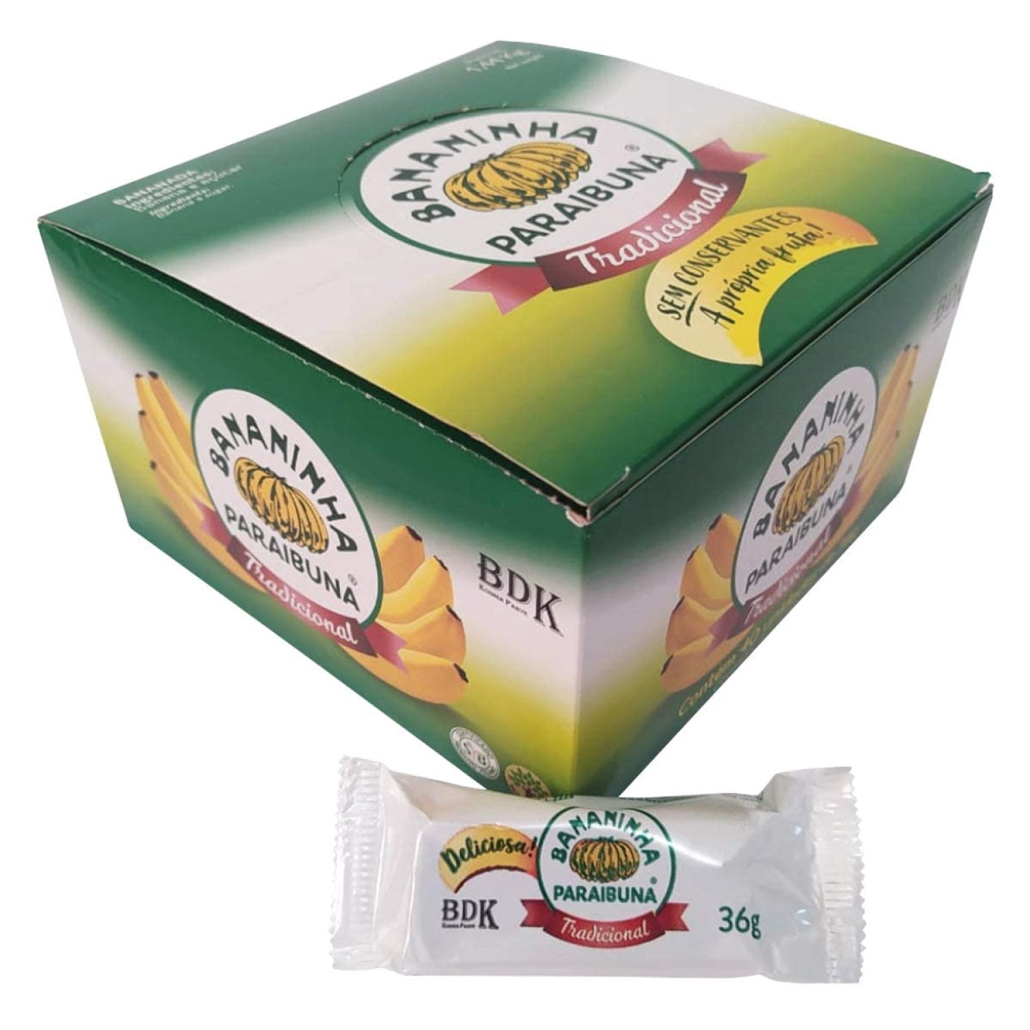 PARAIBUNA Bananinha Cremosa - Creamy Banana Candy, Pack Of 40 (1.27 Oz Each), Imported From Brazil