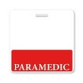 thumbnail image 1 of PARAMEDIC Badge Buddy - Heavy Duty Horizontal Badge Buddies for Paramedics - Spill Proof & Tear Resistant Cards - 2 Sided - Quick Role Identifier ID Backers - USA Printed by Specialist ID (1, Red), 1 of 2