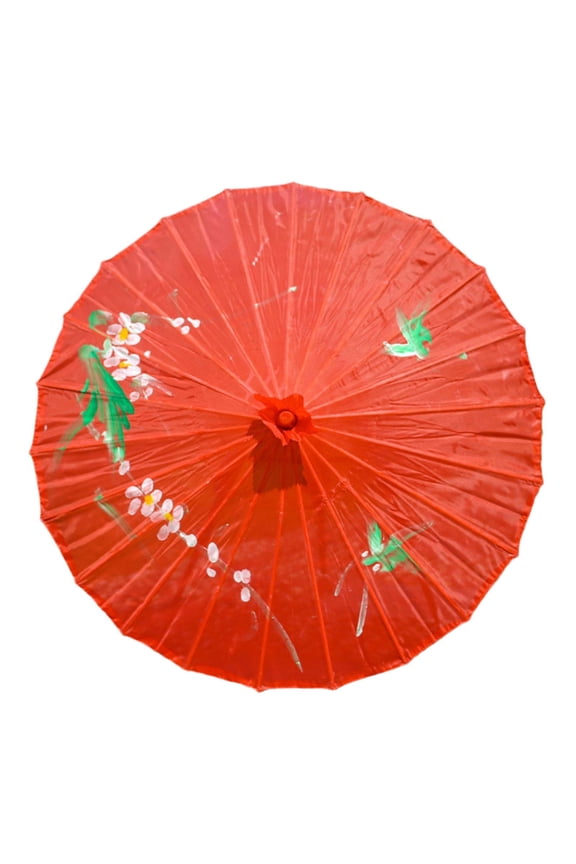 PARASOL UMBRELLA Chinese Japanese Bamboo Flower Pattern 56cm Fabric New 9CH8