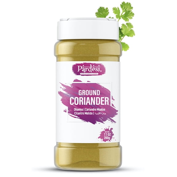 PARDESI Ground Coriander, 7.05 OZ (200g) Dhaniya Powder - Resealable Jar Packaging