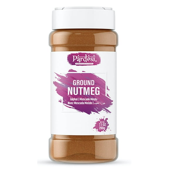 PARDESI Ground Nutmeg 7.1 OZ (200g) Jaiphal Powder - Resealable Jar Packaging