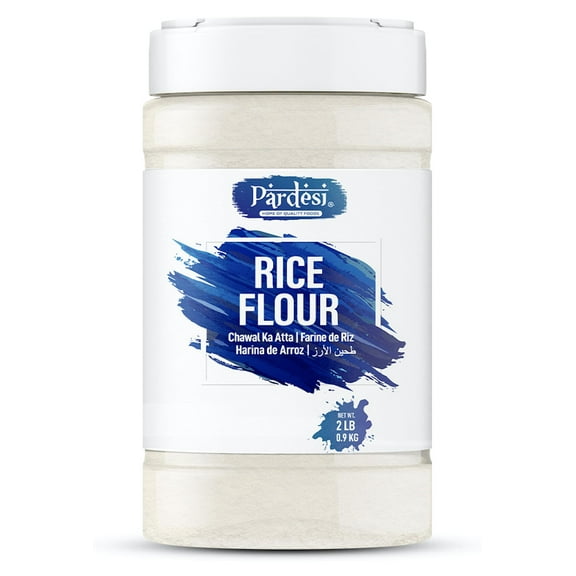 PARDESI Rice Flour 3.41 LB (1.55 KG) Chawal Ka Atta, Harina de Arroz - Resealable Jar with Handle | Indian Origin | Easy to store | No Spills No Mess | Pantry Ready