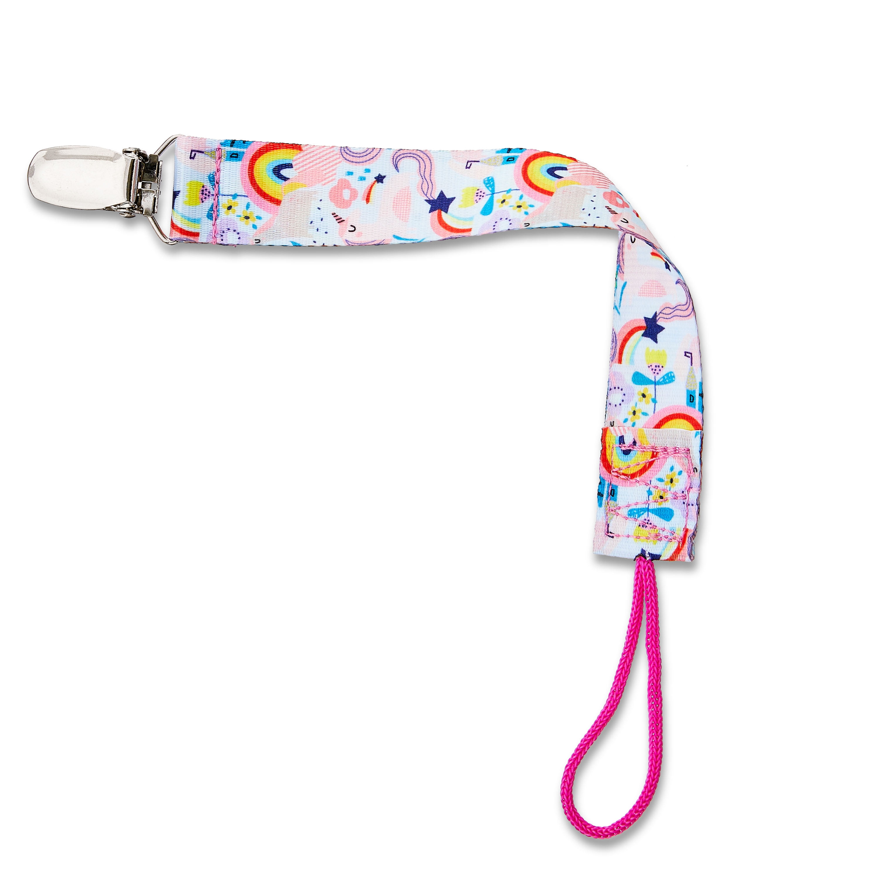 Parent's Choice Pacifier Clip, Rainbows and Unicorns