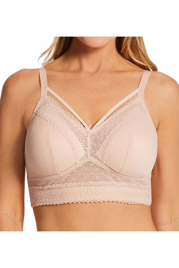 Cameo Rose Mia Dot Wire Free Padded Mesh Bralette, 38C, NWOT