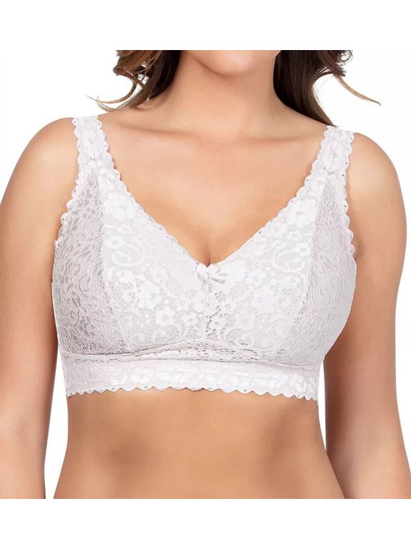 Pearl White Adriana Lace with J-Hook Bra, US 32E, UK 32DD, NWOT