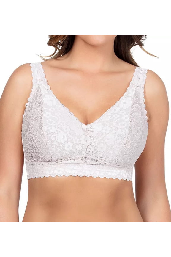Pearl White Adriana Lace with J-Hook Bra, US 32E, UK 32DD, NWOT