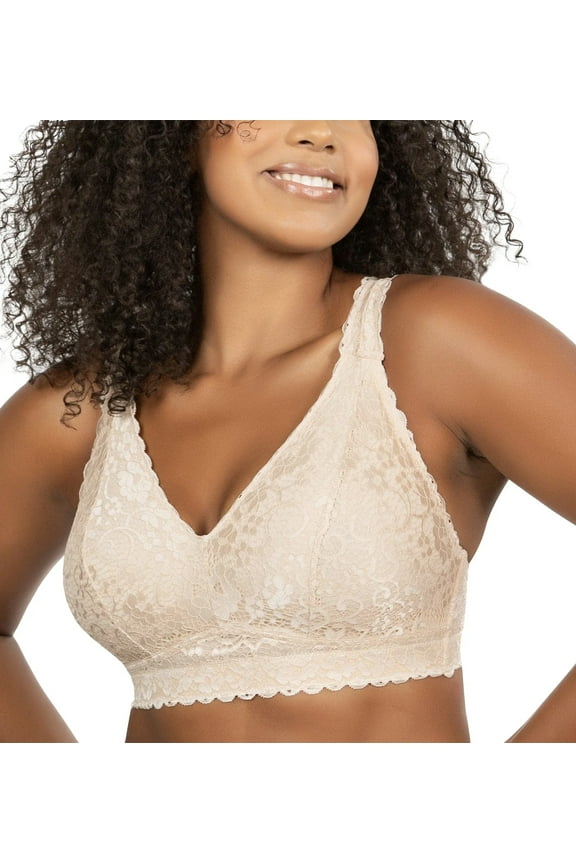 Women's Adriana Wire-Free Lace Bralette - Bare - 32DD