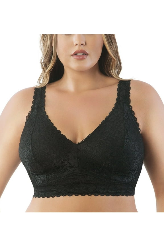 Women's Adriana Wire-Free Lace Bralette - Black - 34J