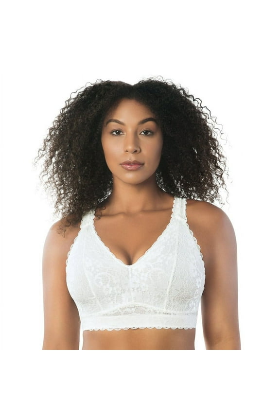 Women's Adriana Wire-Free Lace Bralette - Pearl white - 36J