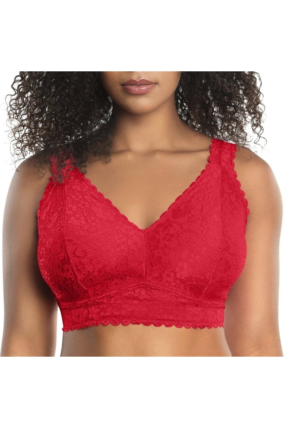 Adriana Wire-Free Full Bust Supportive Bralette, Racing red, 30DDD