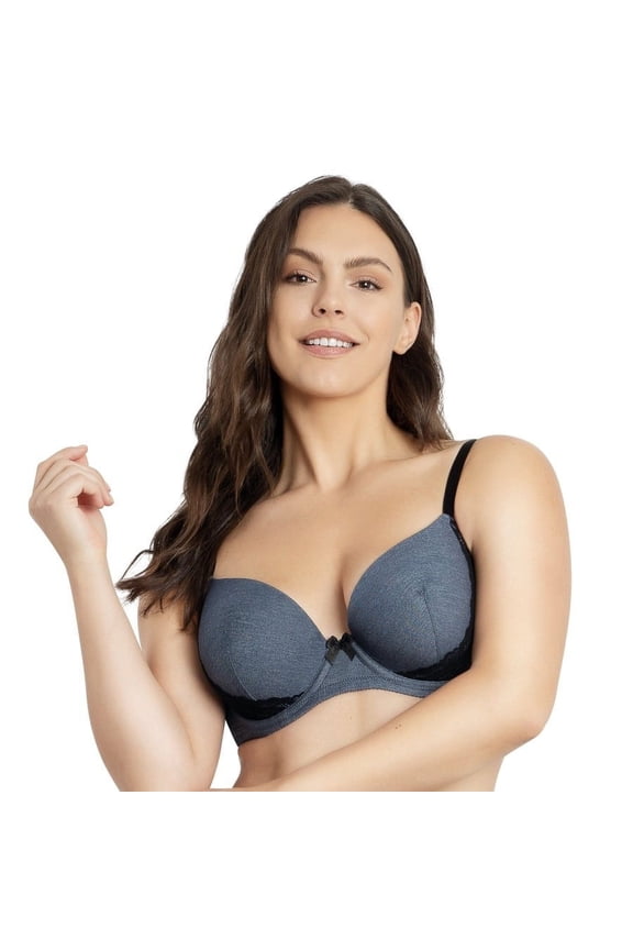 Women's Casey Plunge Molded T-Shirt Bra Dark Blue Denim-30DDD