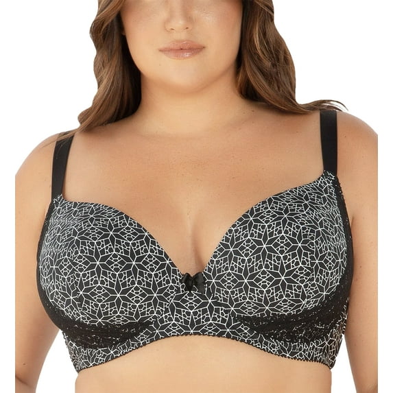 PARFAIT Women's Casey Plunge Molded T-Shirt Bra - Mosaic Black - 32K