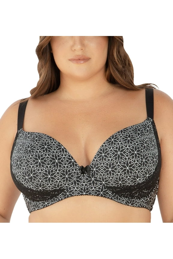 Women's Casey Plunge Molded T-Shirt Bra - Mosaic Black - 36K