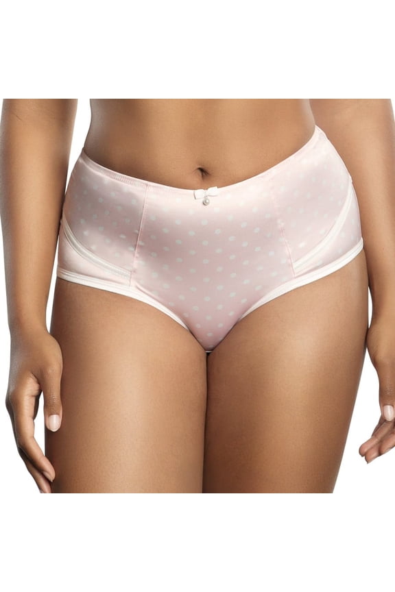 Women's Charlotte High Waist Brief - Petal Pink Dot - 3XL
