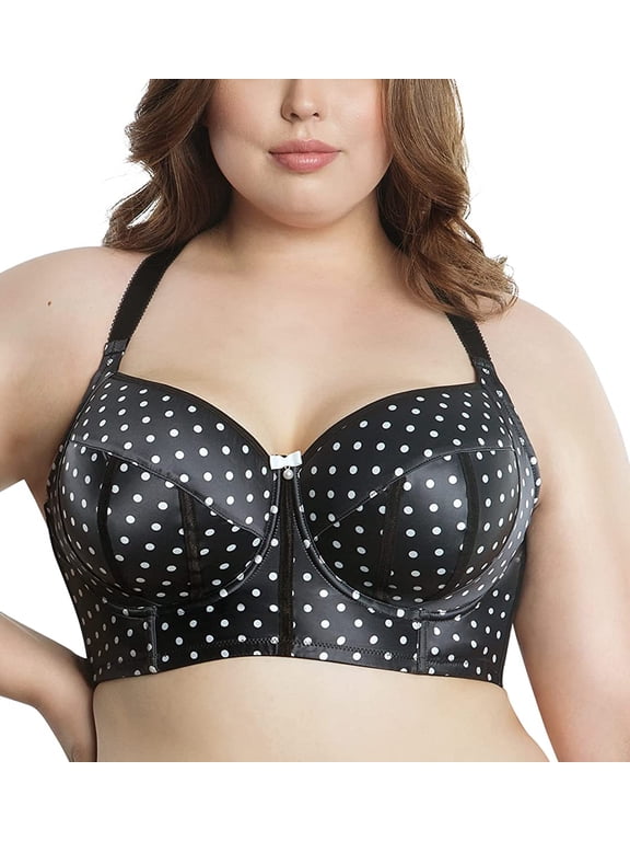 Women's Charlotte Longline Bra - Black Dot - 36J