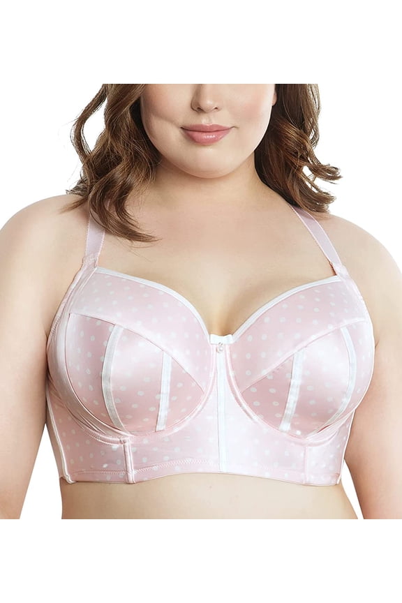 Women's Charlotte Longline Bra - Petal Pink Dot - 38G