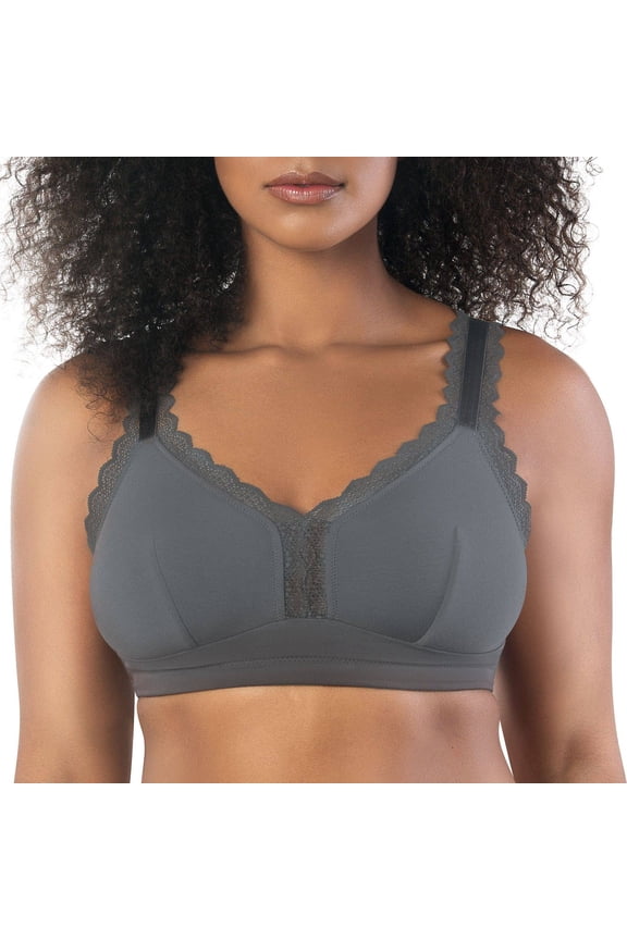 Dalis Wire-Free Full Bust Bralette, Charcoal, 32DD