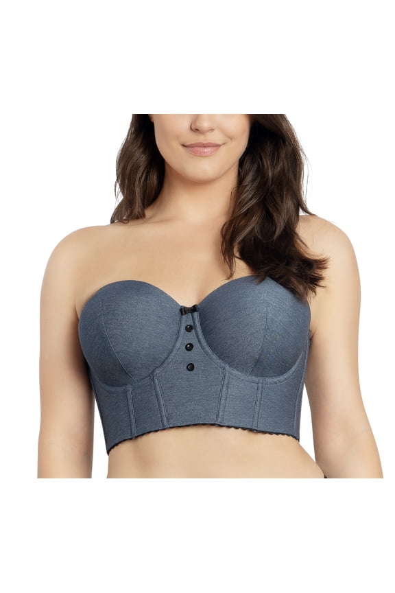 Women's Dolly Longline Strapless Bustier - Dark Blue Denim - 3X Plus