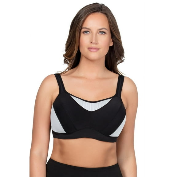 PARFAIT Women's Dynamic Mid-High Impact Sports Bra - Black - 30DD