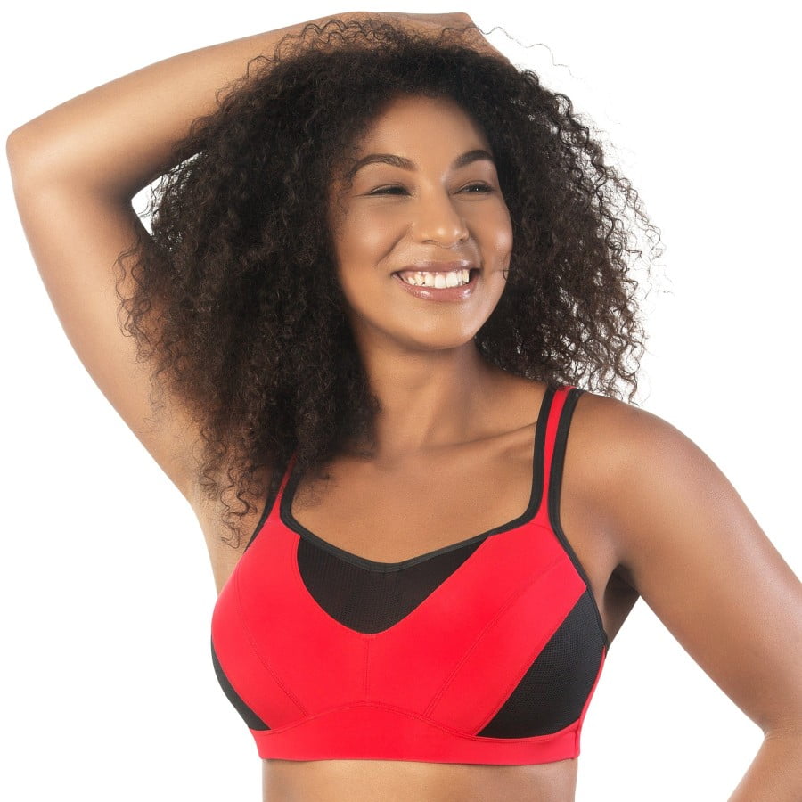 PARFAIT Women s Dynamic Mid High Impact Sports Bra Racing red
