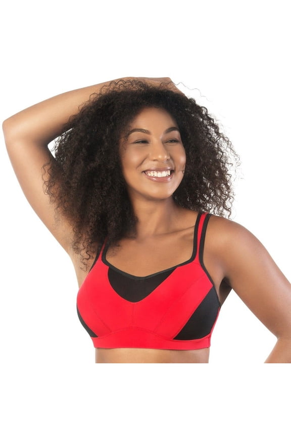 Women's Dynamic Mid-High Impact Sports Bra - Racing red - 44C
