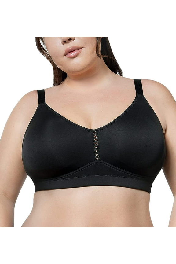 Women's Erika Wire-Free Seamless Bralette- Black-32D