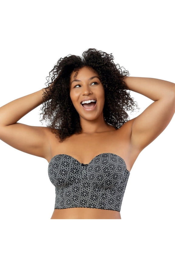 Women's Marissa Longline Strapless Bra Black Mosaic - 36J