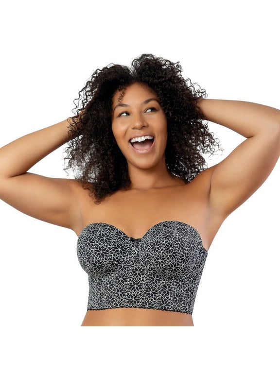 Women's Marissa Longline Strapless Bra Black Mosaic - 36J