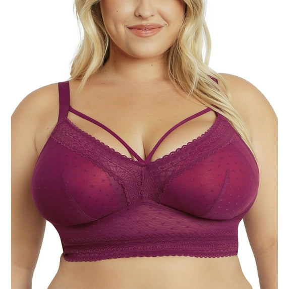 PARFAIT Women's Mia Dot Wire-Free Bralette Blackberry-36G